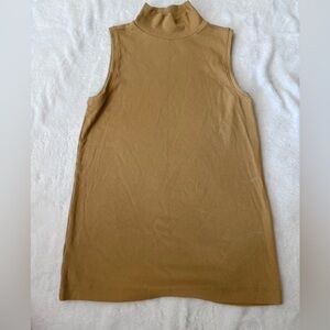 LOFT Sleeveless Camel Turtleneck Top